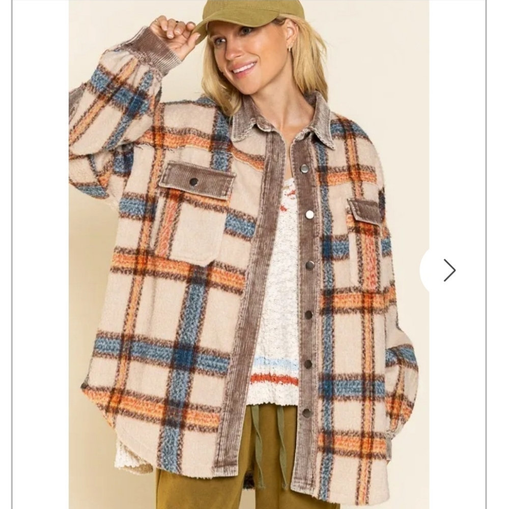 Pol oversized shacket